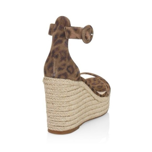 L’AGENCE New Elysee Suede Espadrille Wedge Sandals in Cheetah Size 9.5 (EU 40) - Picture 12 of 16